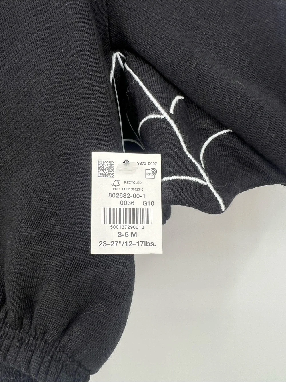 Old Navy Black Bat Hooded Romper with Web Wings